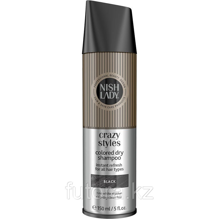 Сухой шампунь-спрей "NISHLADY Crazy Styles Colored Dry Shampoo - Black", тонирующий "чёрный", фото 1