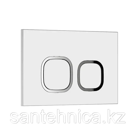 Кнопка смыва WAVE А1 универсальная БЕЛАЯ АБС квадратная, фото 1