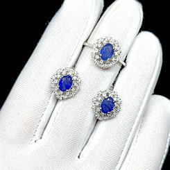 Комплект с натуральными Сапфирами