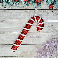 Новогодний леденец ёлочная игрушка 25см бело-красный