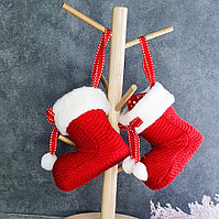 Новогодние сапожки Санты ёлочные 11*5*11 красные
