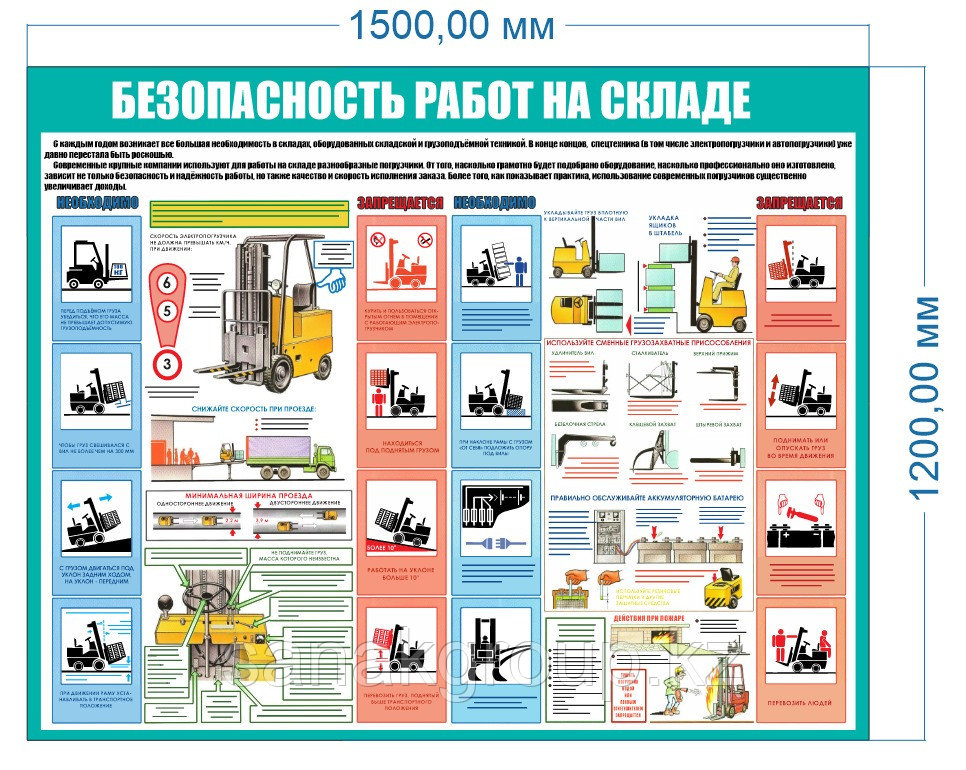 Стенд Безопасность работ на складе, фото 1
