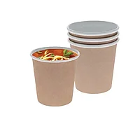 Контейнер бумажный 300 мл, d=98мм h=74 крафт (25 шт.)