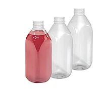 Бутылка пластиковая 1л d-38мм квадратная, 25гр (77 шт.)