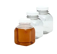 Бутылка пластиковая 0,2л d-38мм квадратная с белым колпачком (400 шт.)