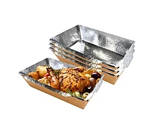 Контейнер бумажный Crystal Box 500мл без крышки 165х120х45мм, Silver kraft с прямым дном (50 шт.)