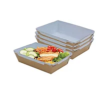 Контейнер бумажный Crystal Box 500мл без крышки 165х120х45мм, Pearl kraft с прямым дном (50 шт.)