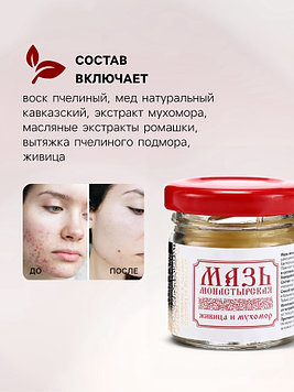 Святая Рука - Мазь натуральная заживляющая Живица и мухомор, 28 мл