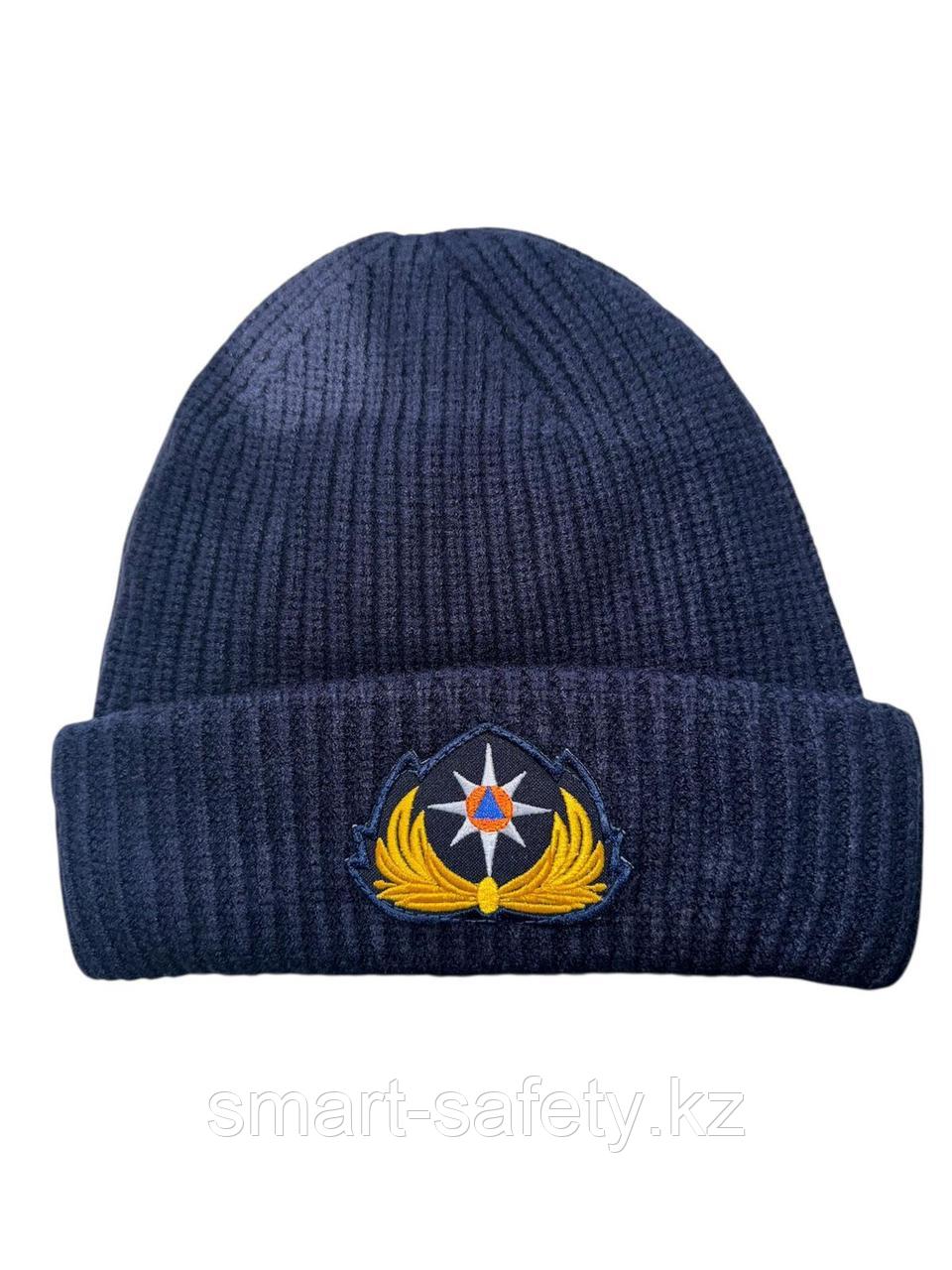 Шапка трикотажная МЧС темно-синий, фото 1