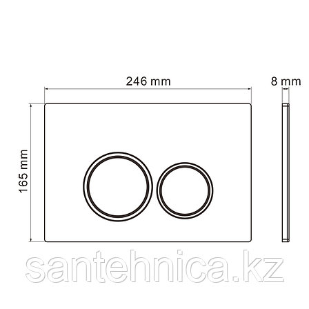Кнопка смыва WAVE W3 универсальная ХРОМ АБС круглая, фото 2