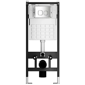 Система инсталляции WAVE, двухрежимная квадратная кнопка A3 хром, ПНЕВМАТИКА, фото 2