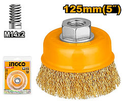 INGCO Щетка-крацовка с гайкой 125х0.3х30 мм/ М14
