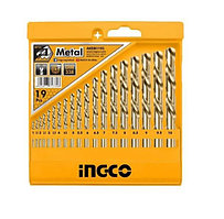 INGCO Набор сверл по металлу HSS 19 шт