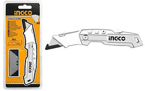 INGCO Нож складной алюминиевый 170 мм /в комплекте 5 лезвий SK5