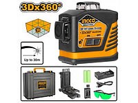 INGCO Уровень лазерный 3D 30м GREEN INDUSTRIAL