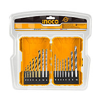 INGCO Набор сверл по металлу бетону дереву INDUSTRIAL 16 шт