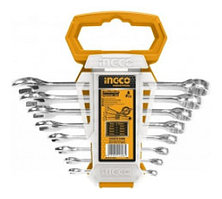 INGCO Набор комбинированных ключей INDUSTRIAL 8 шт 6-19 мм