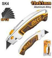 INGCO Нож строительный  INDUSTRIAL/в комплекте 6 лезвий SK4
