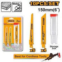 INGCO Набор пильных полотен для сабельной пилы 10 шт.