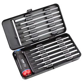 Отвертка c регулировкой крутящего момента Felo Серия Nm 1.5 -3.0 plus/minus с набором насадок в кейсе 12шт.