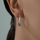 Серьги конго из серебра с алмазной гранью SOKOLOV 94140063 серебро с родием, фото 2