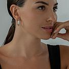 Серьги конго из серебра с алмазной гранью SOKOLOV 94140063 серебро с родием, фото 3