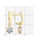 Серьги из золочёного серебра с фианитами SOKOLOV 93020649 серебро с позолотой, с английским замком, фото 5