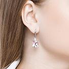 Серьги из серебра с ситаллом и фианитами SOKOLOV 92021426 серебро с родием, с английским замком, фото 3