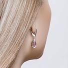 Серьги из серебра с ситаллом и фианитами SOKOLOV 92021426 серебро с родием, с английским замком, фото 4