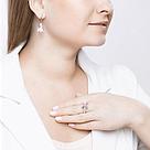 Серьги из серебра с ситаллом и фианитами SOKOLOV 92021426 серебро с родием, с английским замком, фото 5