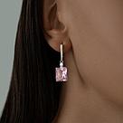 Серьги из серебра с ситаллом и фианитами SOKOLOV 92021426 серебро с родием, с английским замком, фото 6