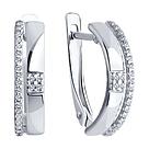 Серьги из серебра с фианитами SOKOLOV 94022368 серебро с родием, с английским замком, фото 2