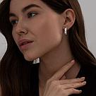 Серьги из серебра с фианитами SOKOLOV 94022368 серебро с родием, с английским замком, фото 4