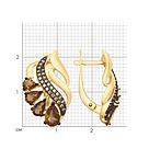 Серьги из золочёного серебра с раухтопазами и фианитами SOKOLOV 92021578 серебро с позолотой, с английским, фото 5