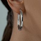 Серьги конго из серебра с алмазной гранью SOKOLOV 94140065 серебро с родием, фото 2