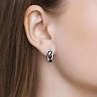 Серьги из серебра с гранатами и фианитами SOKOLOV 92021140 серебро с родием, с английским замком, фото 2