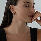 Серьги из серебра с гранатами и фианитами SOKOLOV 92021140 серебро с родием, с английским замком, фото 6