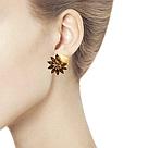 Серьги из серебра с раухтопазами SOKOLOV 92021579 серебро с позолотой, с английским замком, фото 6