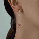 Серьги длинные из серебра с эмалью SOKOLOV 94021855 серебро с родием, коллекц. RUSSE, фото 4