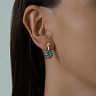 Серьги из серебра с агатами и фианитами SOKOLOV 92021545 серебро с родием, с английским замком, фото 2