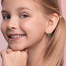 Серьги из серебра с зелеными фианитами SOKOLOV 94020580 серебро с родием, с французким замком, фото 2