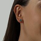 Пусеты с лондон топазами SOKOLOV 92020456 серебро с родием, продевки, фото 3