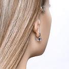 Серьги из серебра с голубыми топазами SOKOLOV 92021398 серебро с родием, с английским замком, фото 3