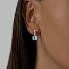 Серьги из серебра с голубыми топазами SOKOLOV 92021398 серебро с родием, с английским замком, фото 5