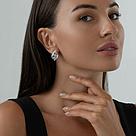 Серьги из серебра с голубыми топазами и фианитами SOKOLOV 92021509 серебро с родием, с английским замком, фото 3