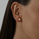 Серьги-пусеты из серебра с жемчугом SOKOLOV 94020547 серебро с родием, продевки, фото 3