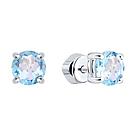 Пусеты с топазом SOKOLOV 92020036 серебро с родием, продевки, фото 2