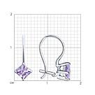 Серьги из серебра с сиреневыми фианитами SOKOLOV 94020584 серебро с родием, с французким замком, фото 5