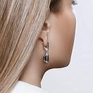 Серьги из серебра с красными ситаллами и фианитами SOKOLOV 92021425 серебро с родием, с английским замком, фото 3