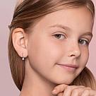 Серьги из серебра с голубыми фианитами  94020586  вставка  , с французким замком, фото 2